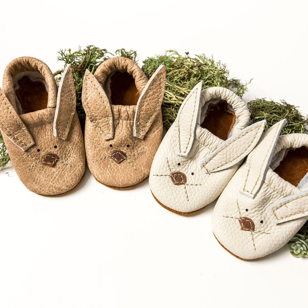 Mixy Rabbit Shoe Latte & Milk Bunnies // Cute Critters Leather Shoes Baby and Toddler B ...