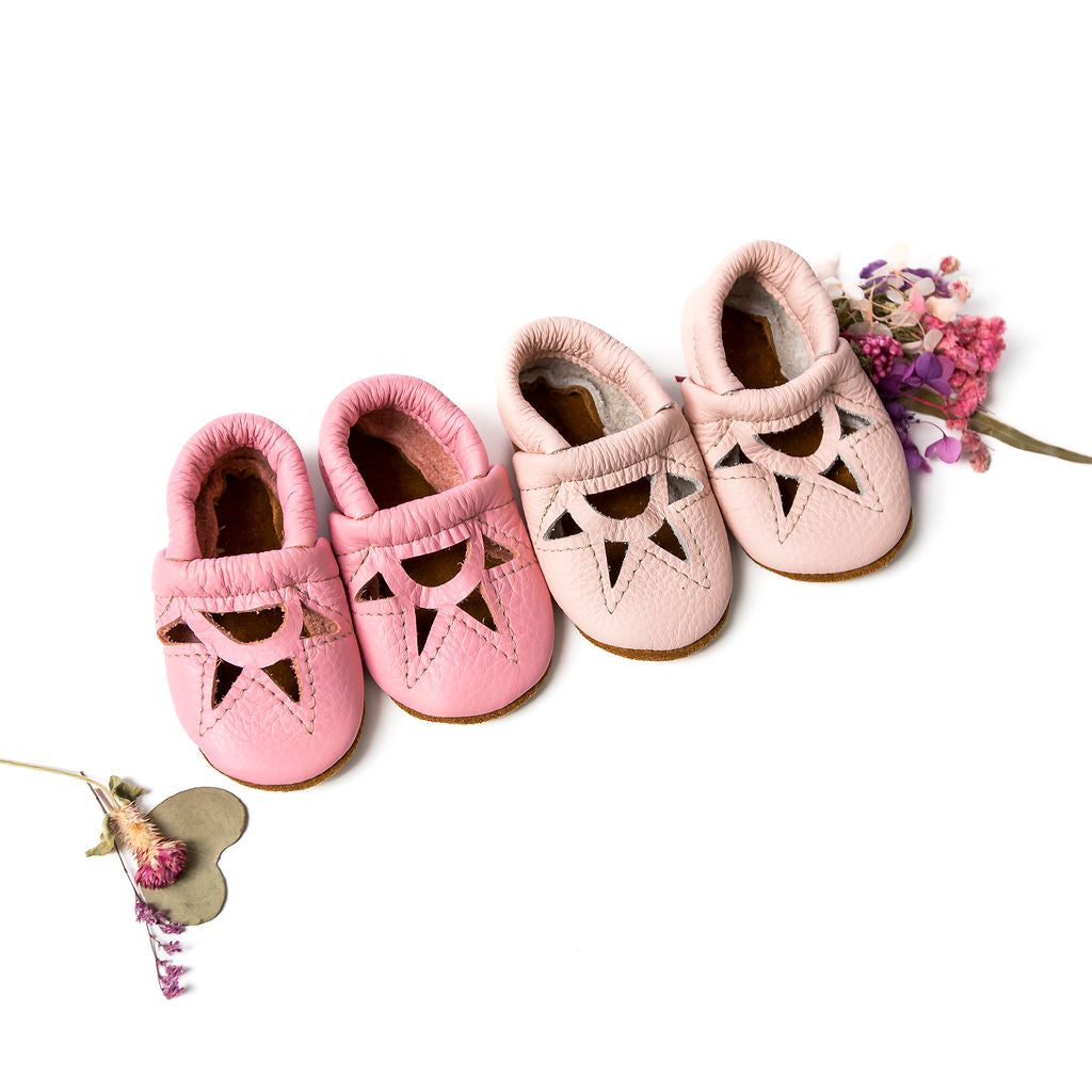 Baby Moccasins Blush Moccasins Rose Blush SUNRISE Shoes Baby And