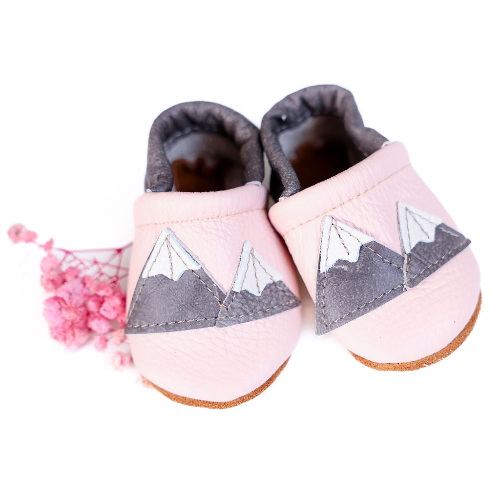 Rose Blush Mountains Leather Shoes Moccs Baby and Toddler– Starry