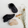 Black Leather Moccs Shoes Baby and Toddler handmade by Starry Knight Design