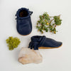 Navy Leather Moccs Shoes Baby and Toddler handmade by Starry Knight Design