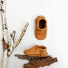 Camel Tan Leather Moccs Shoes Baby and Toddler handmade by Starry Knight Design